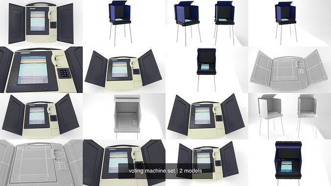 voting machine set 3D Model Collection