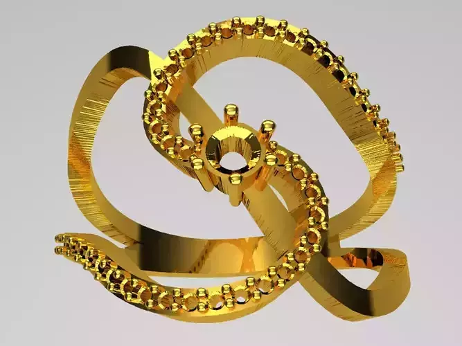 D026-TEL gold ring with snake