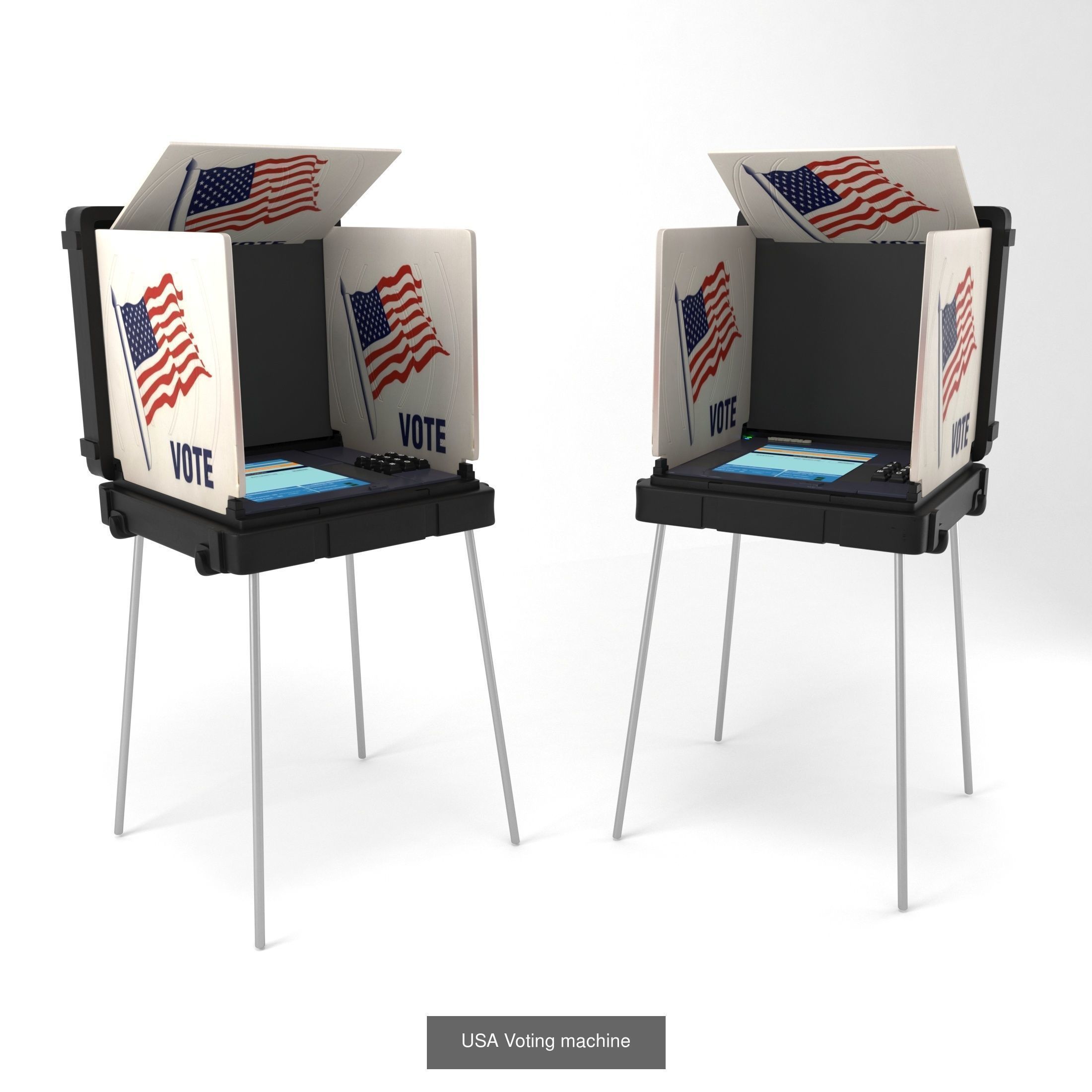 voting election set USA  3D Model Collection_8