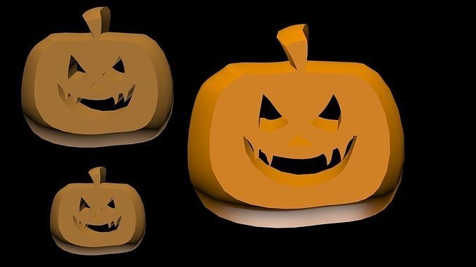 halloween jack o lantern pumpkin free 3d model lowpoly Free low Free 3D model