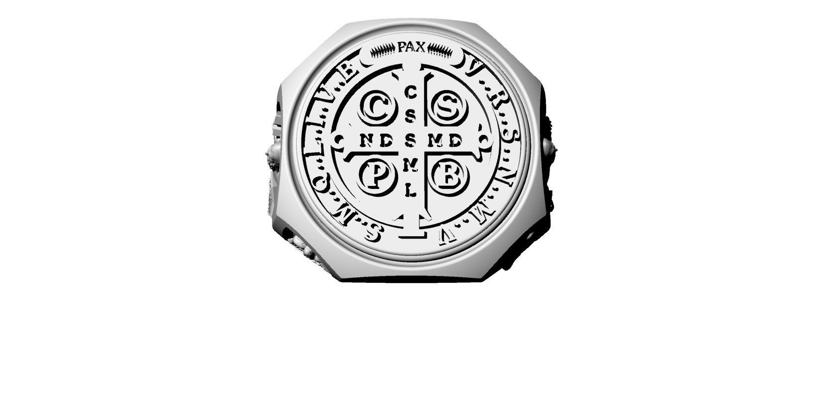 Saint Benedict Ring 3D print model_1