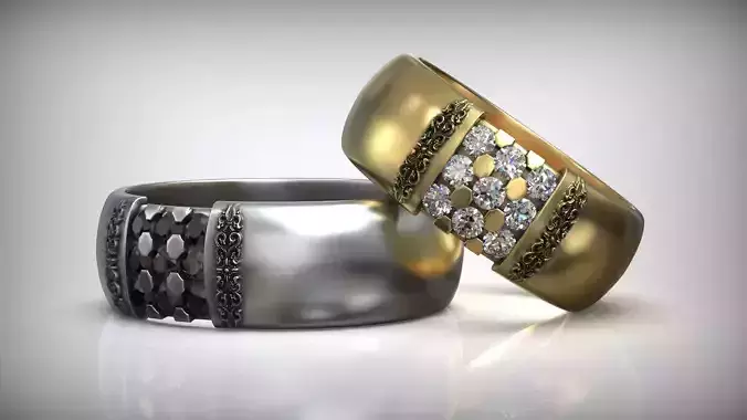 Diamond Jewelry Floral Pattern Wedding Ring