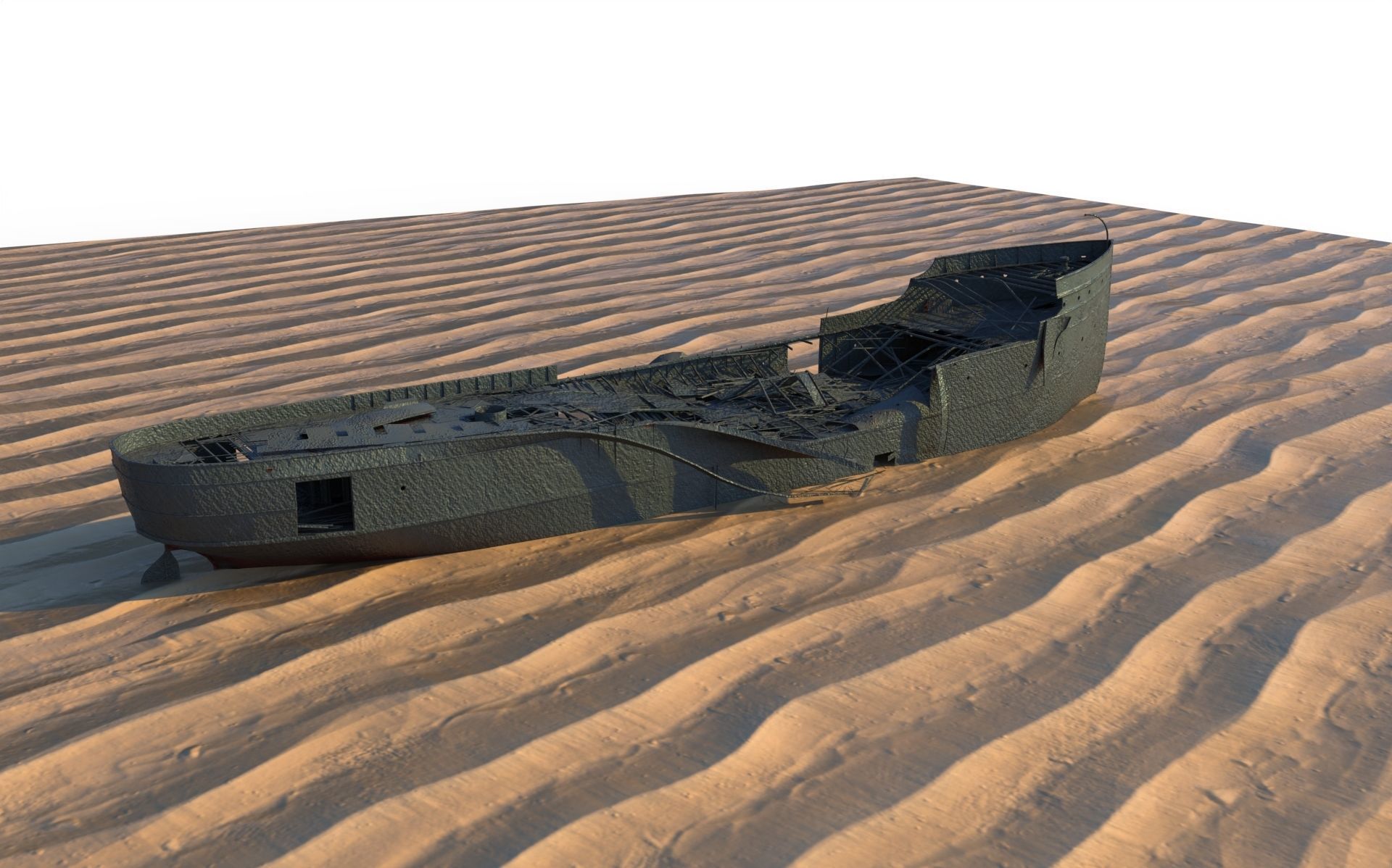 Ship wreck steamer 3D model_9