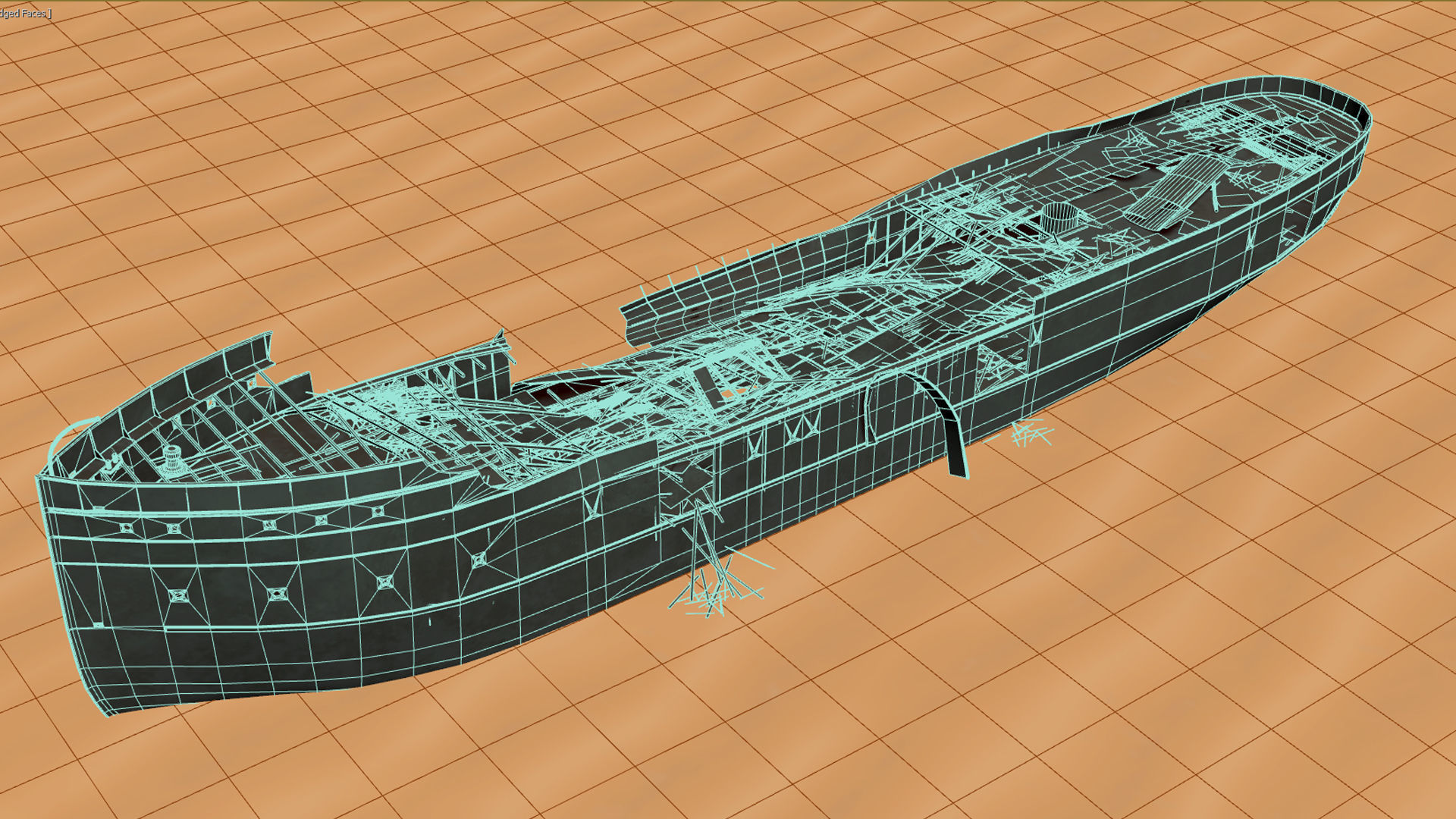 Ship wreck steamer 3D model_15