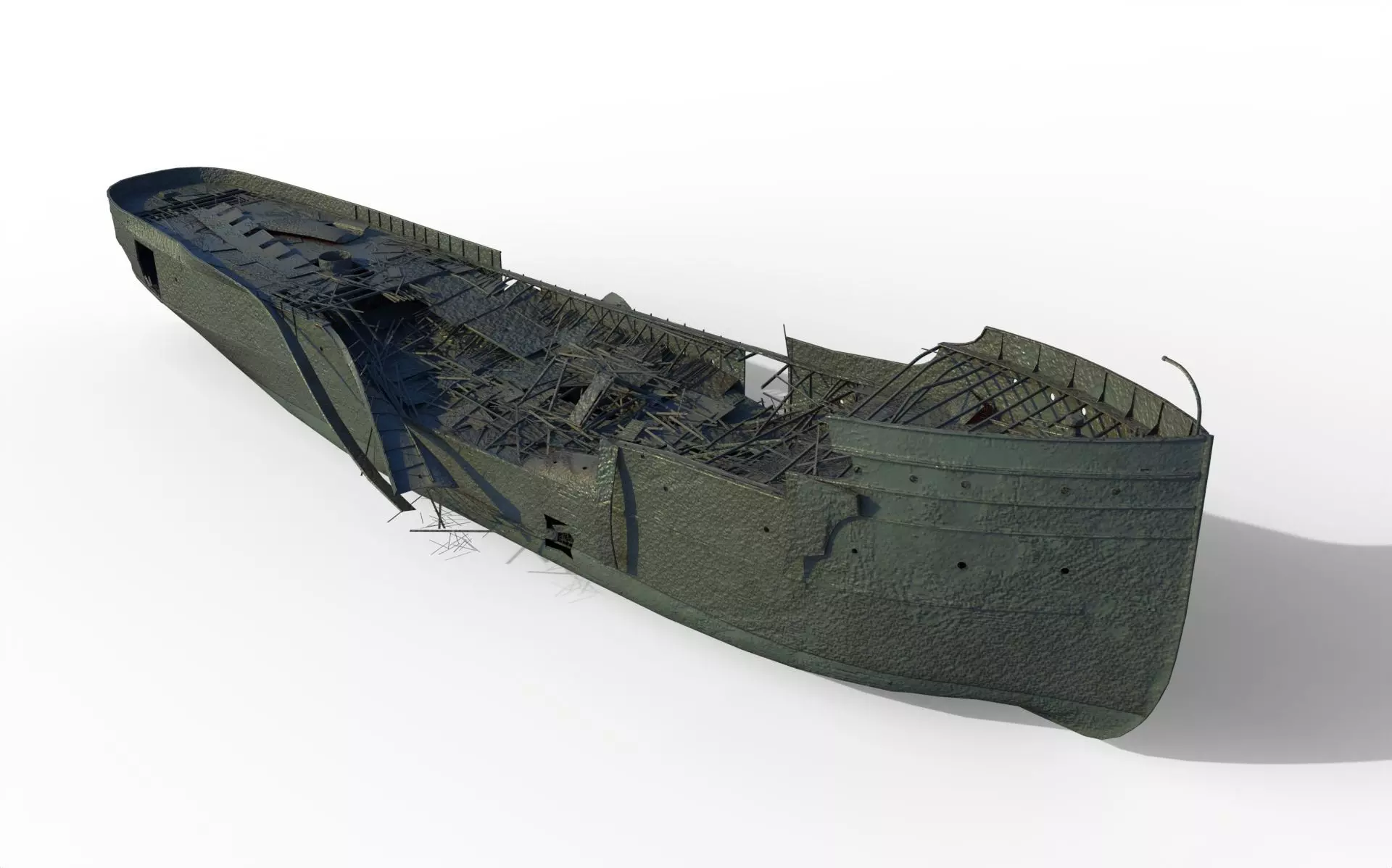 Ship wreck steamer 3D model_0