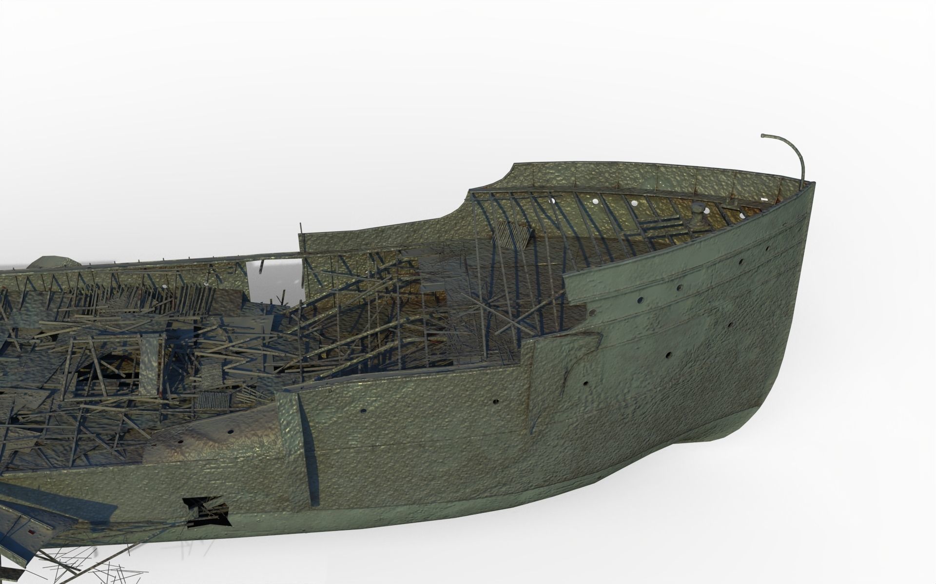 Ship wreck steamer 3D model_7