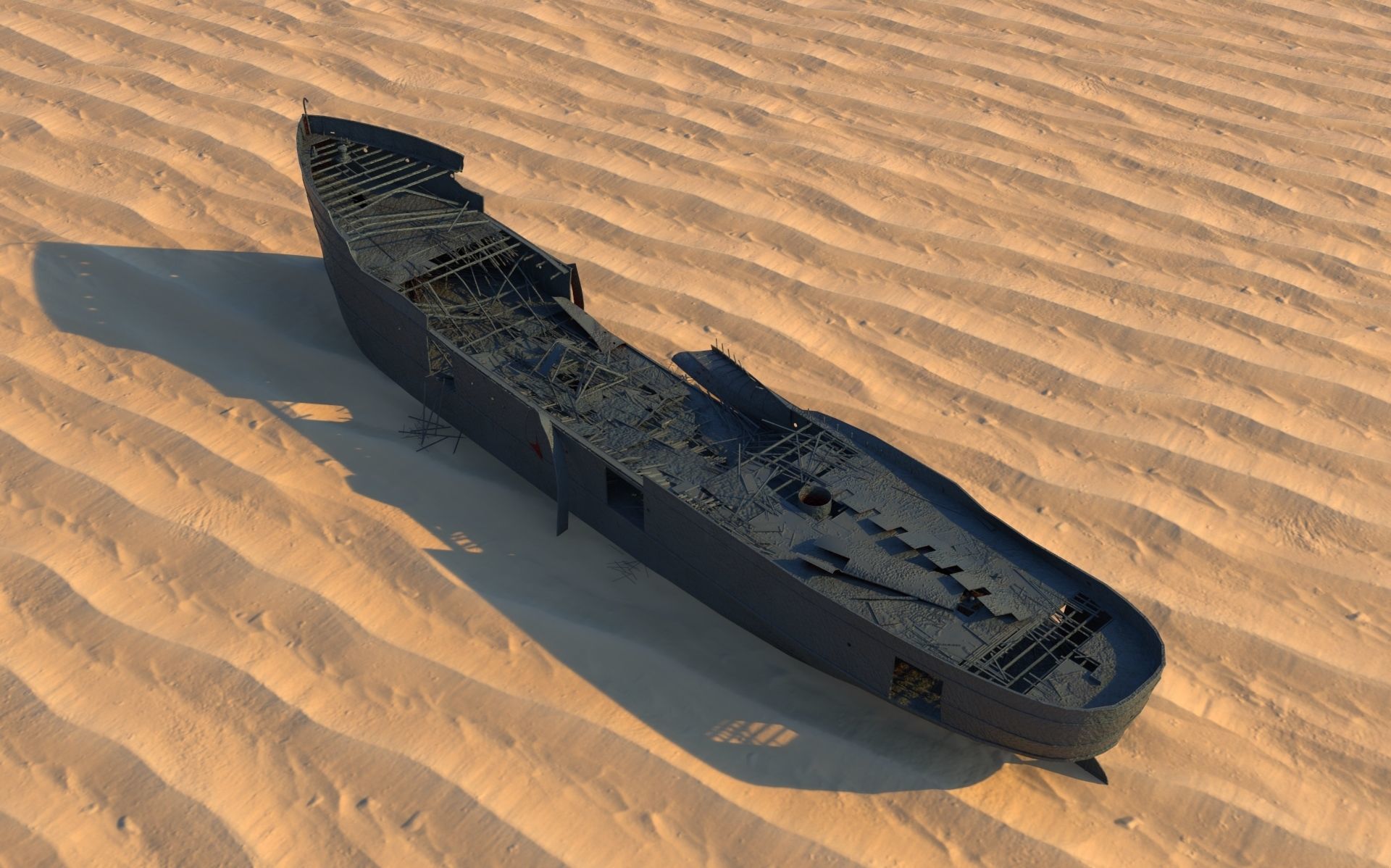 Ship wreck steamer 3D model_4