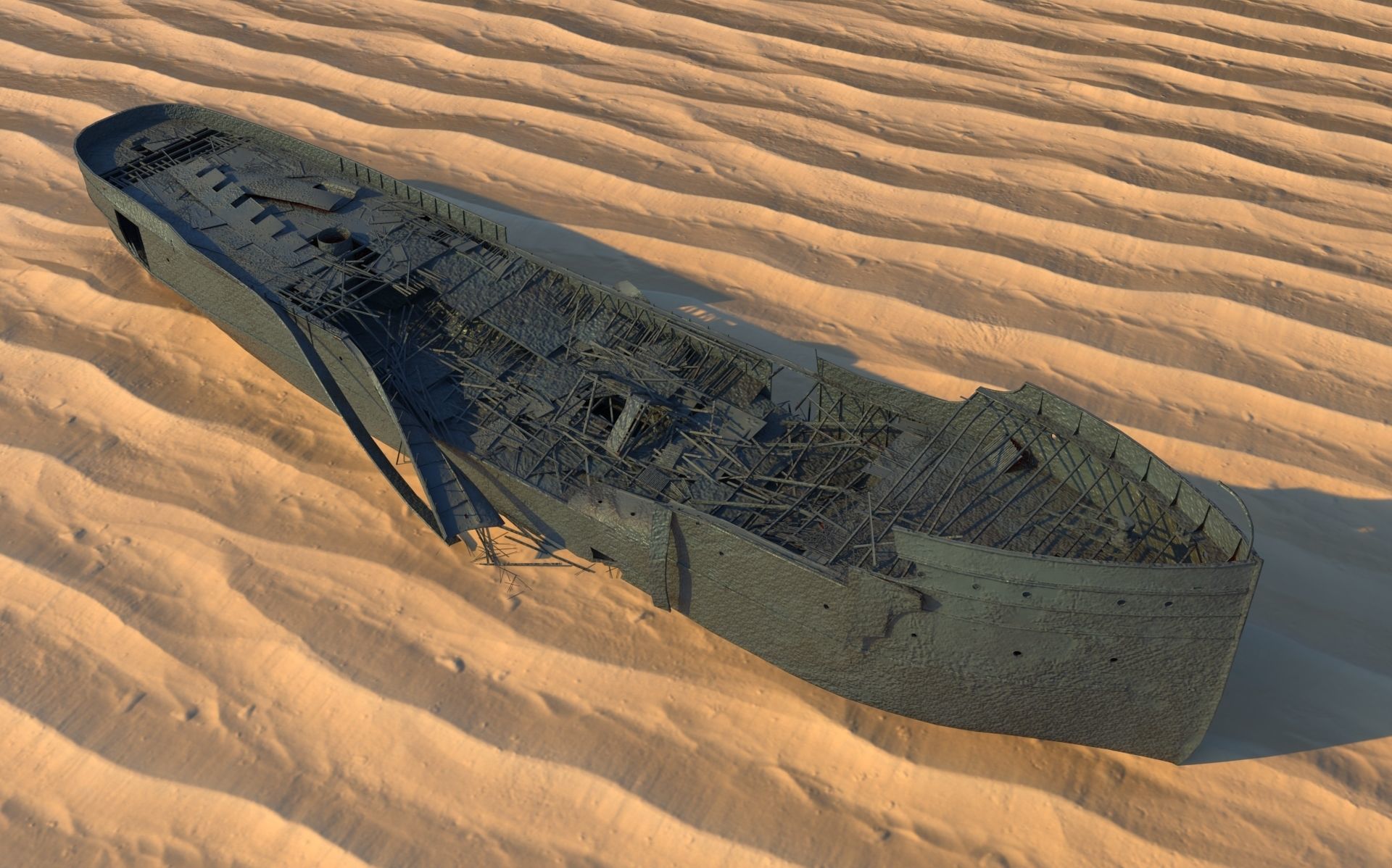 Ship wreck steamer 3D model_1