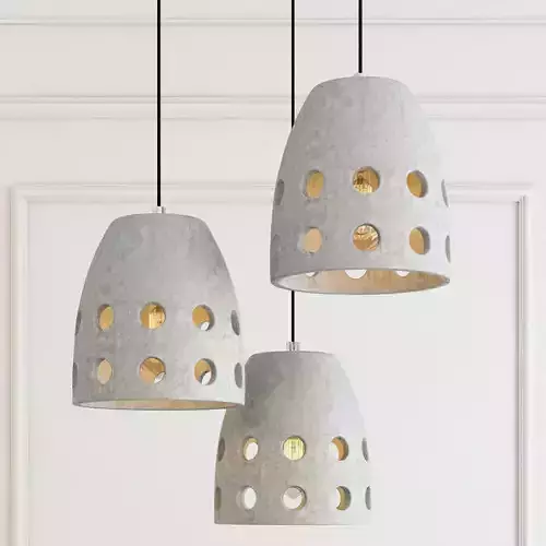 Modern cement lights 02 3D model