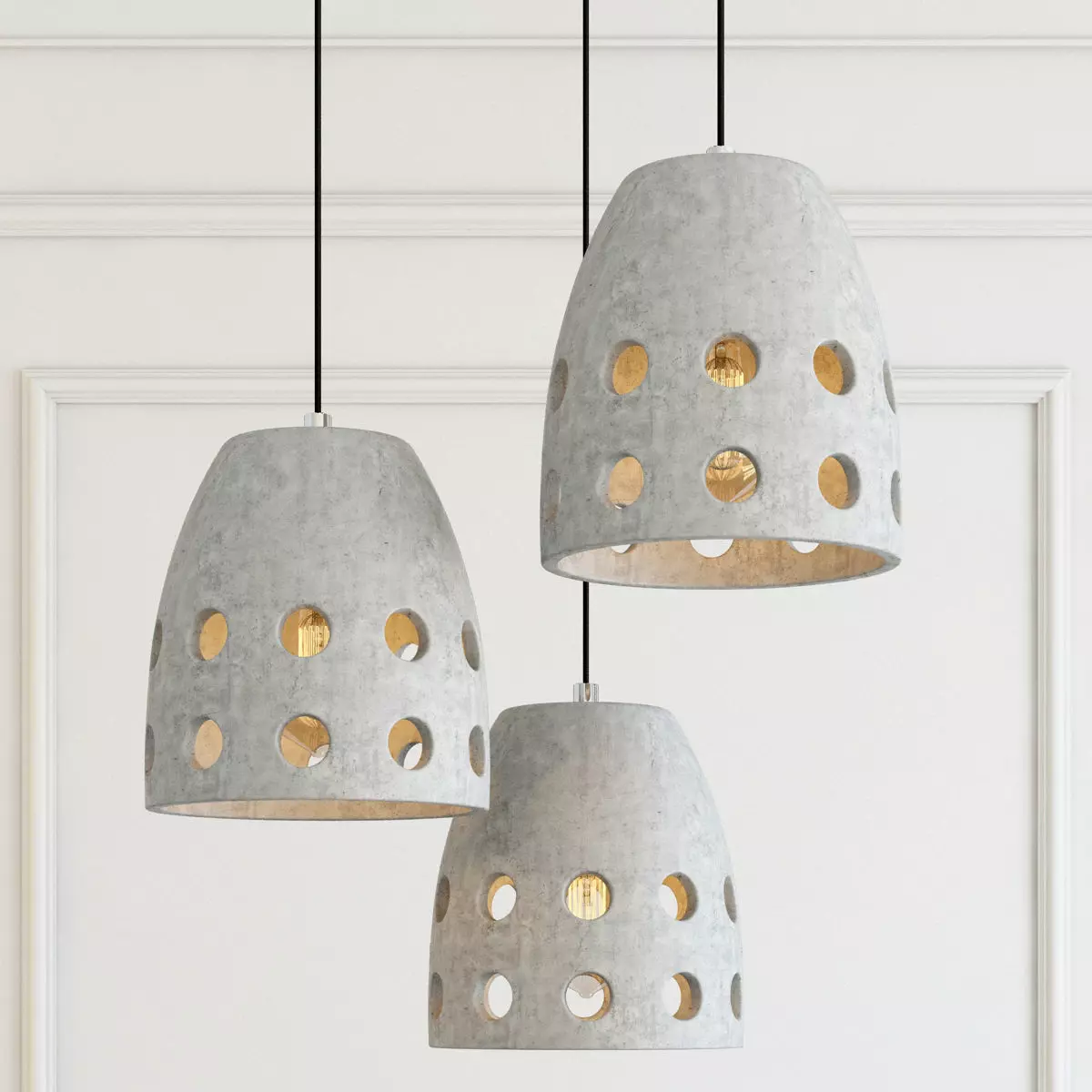 Modern cement lights 02 3D model_0