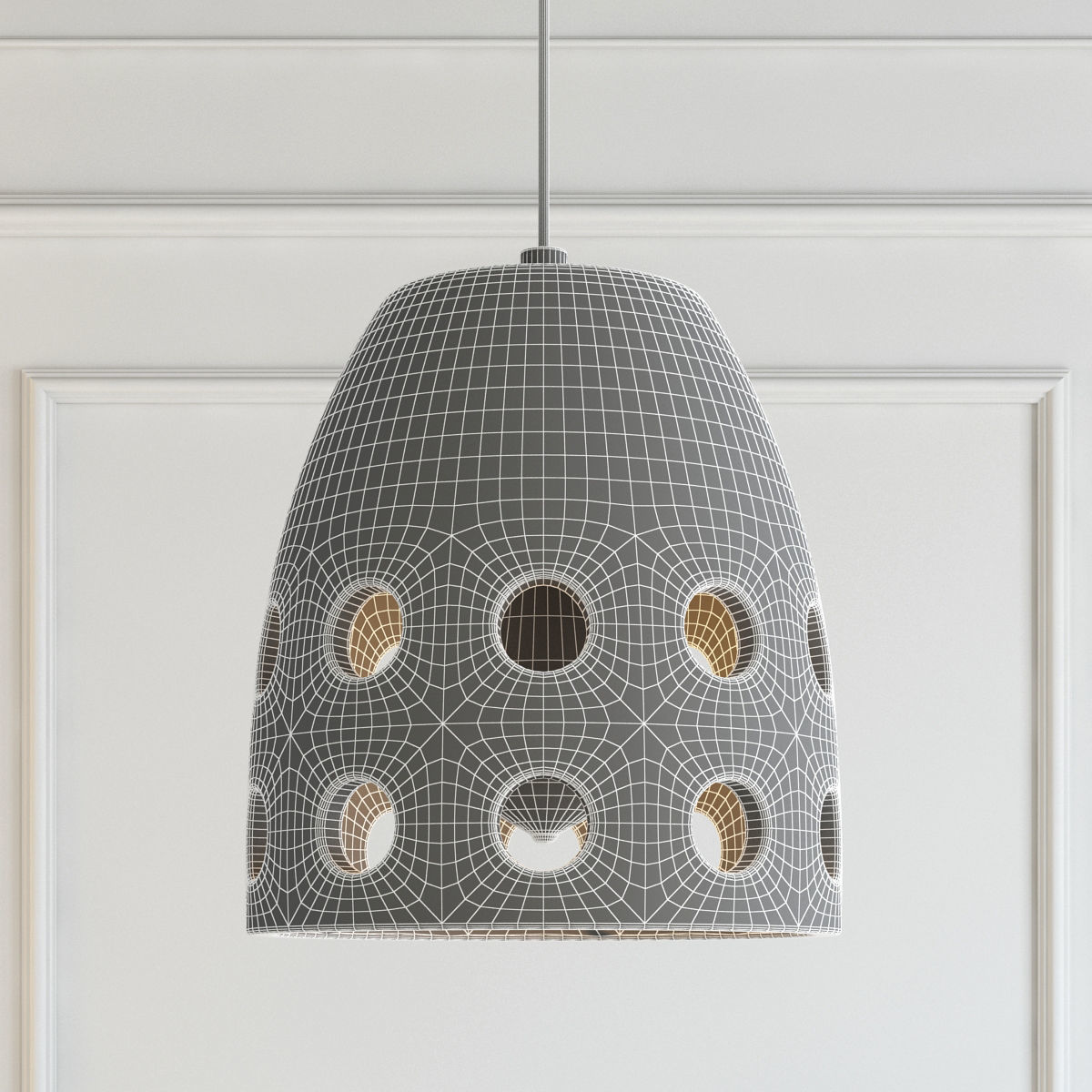 Modern cement lights 02 3D model_2