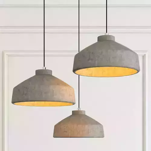 Modern cement lights 04 3D model
