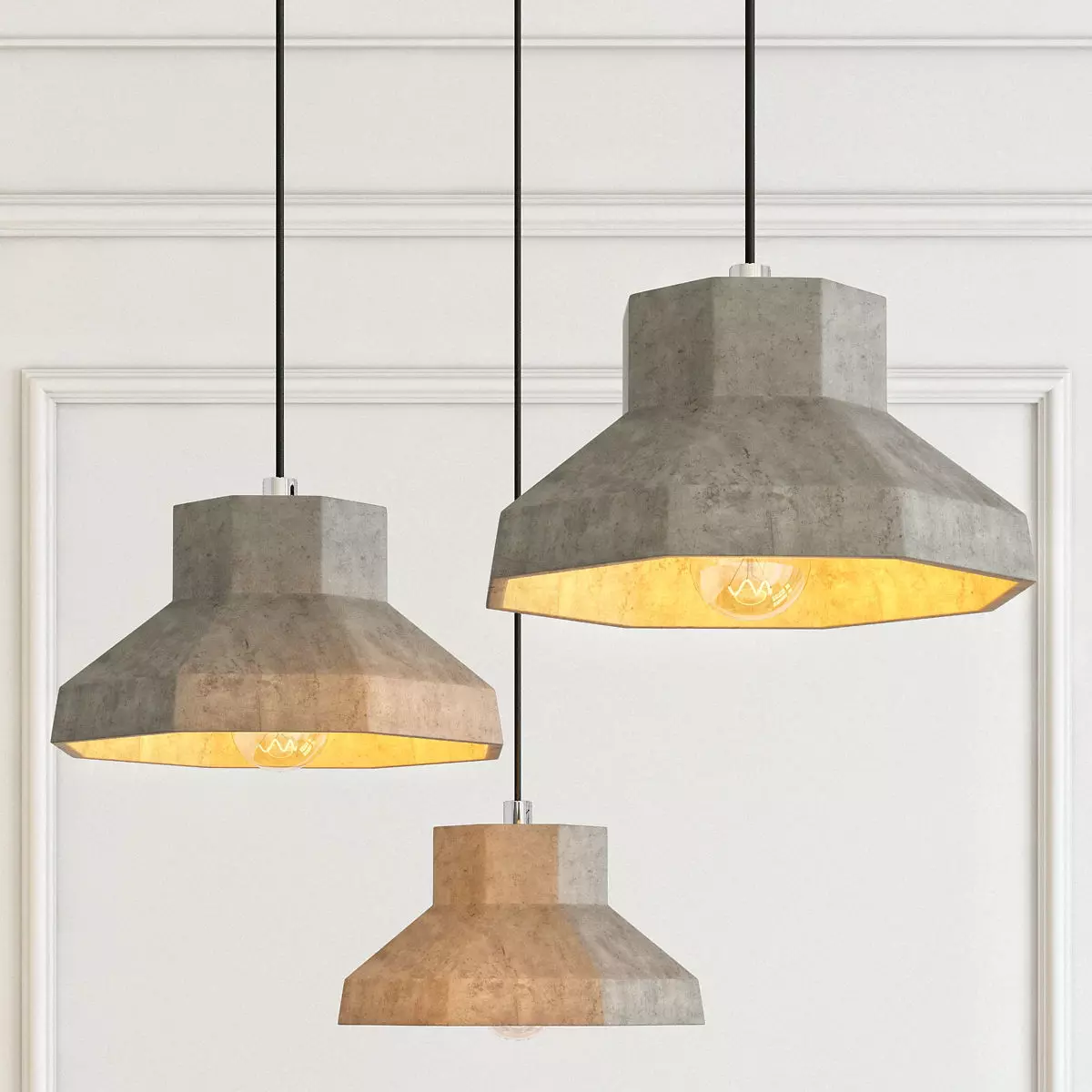 Modern cement lights 06 3D model_0