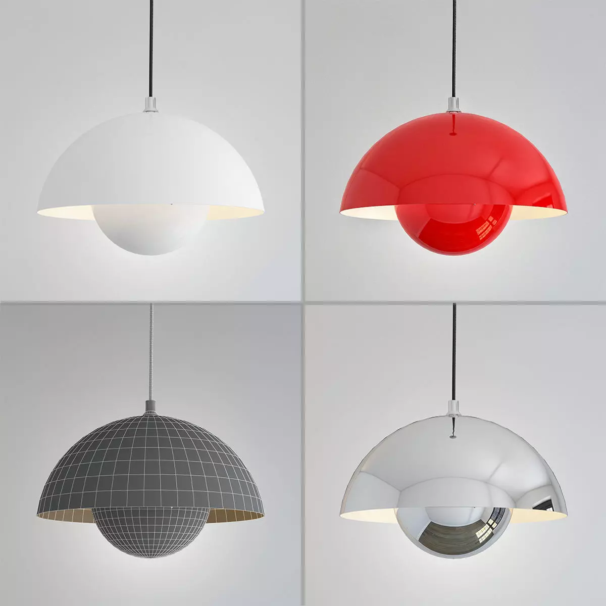 Suspended lamp flower pot diameter 38 3D model_0