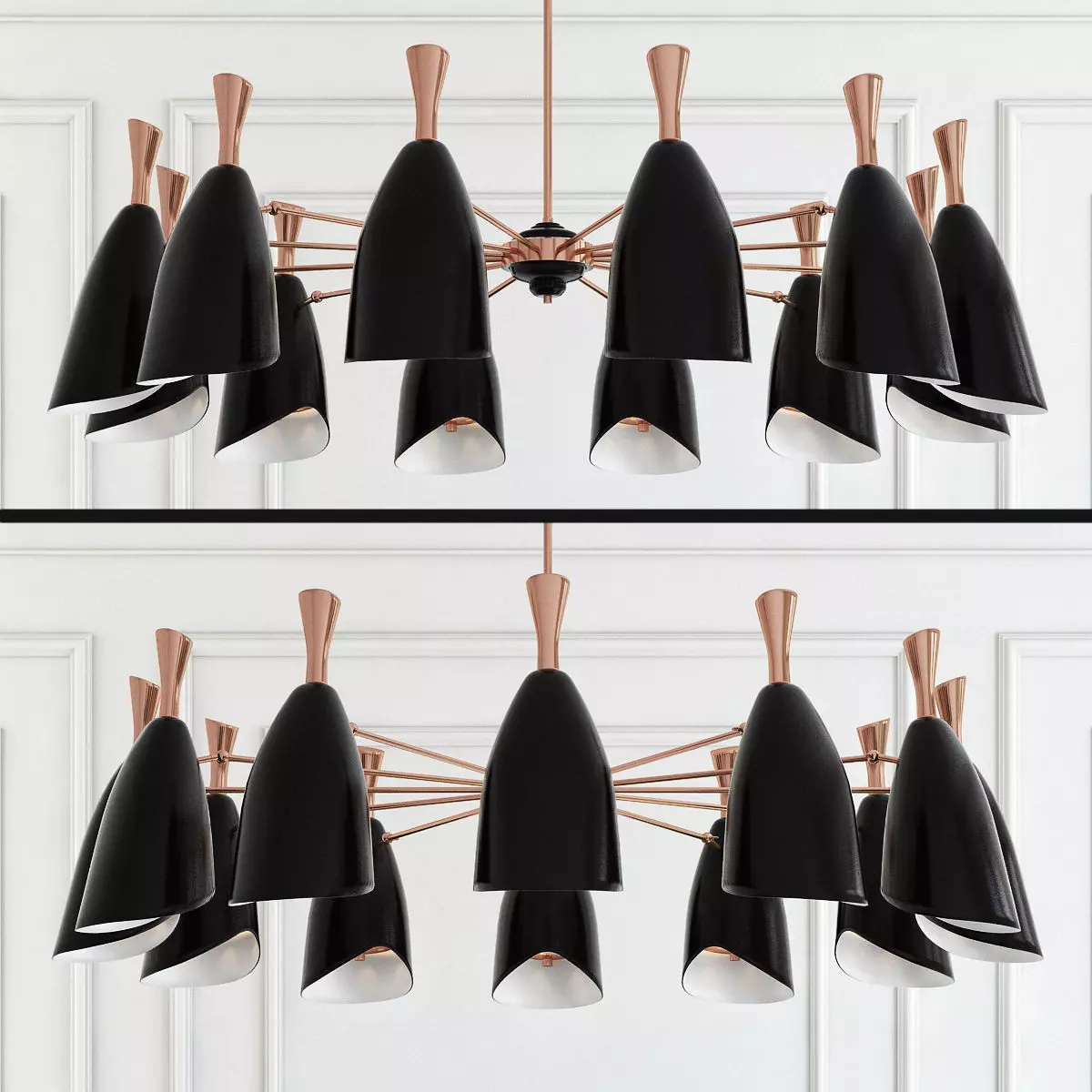 Suspended lamp duke symmetry 12 lamps 3D model_0