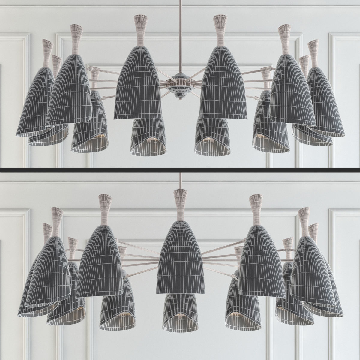 Suspended lamp duke symmetry 12 lamps 3D model_1