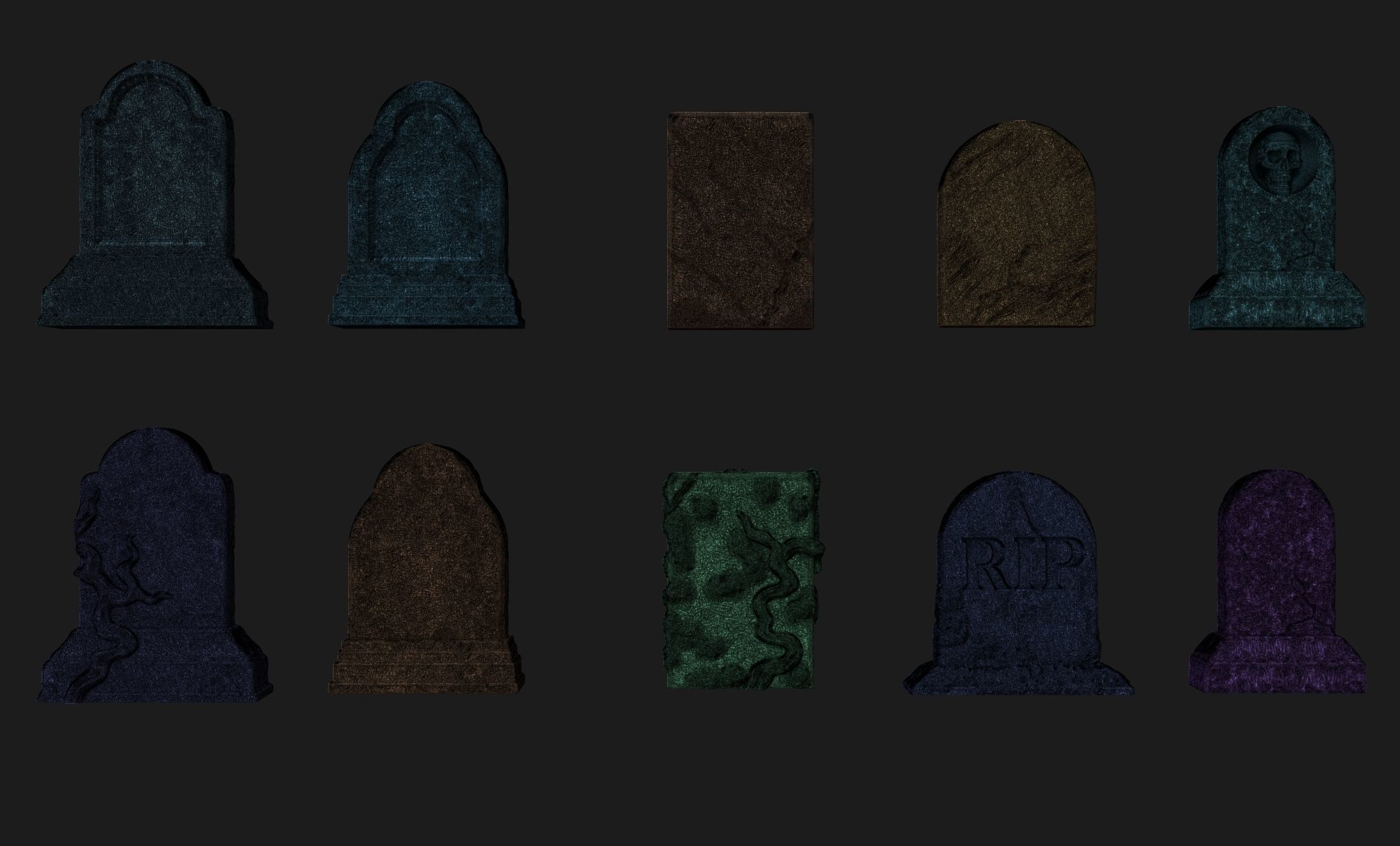 Tombstones-10 variants - 1-56 -28mm - Dioramas-Railway-Wargames Free 3D print model_14