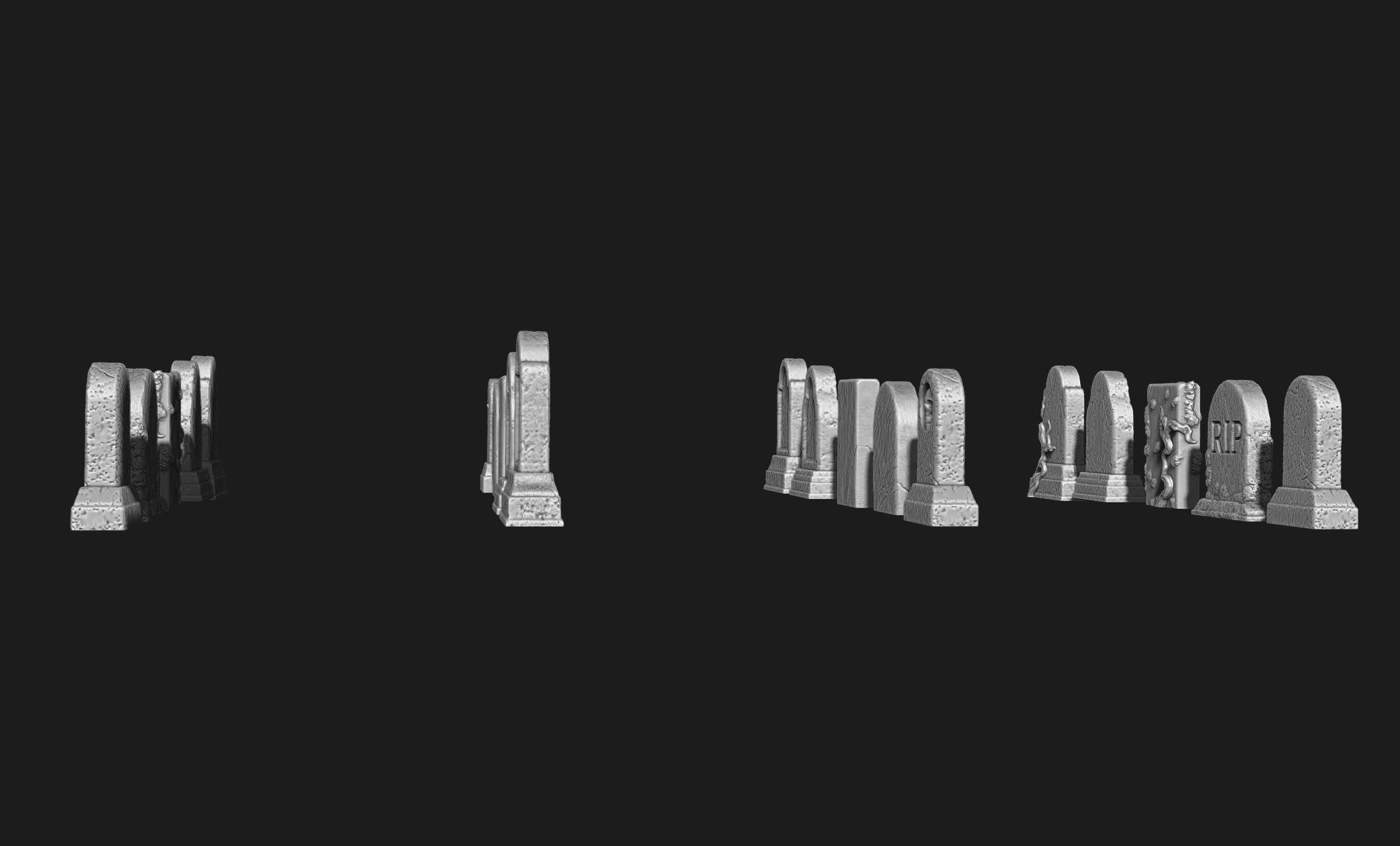 Tombstones-10 variants - 1-56 -28mm - Dioramas-Railway-Wargames Free 3D print model_7