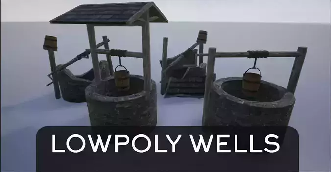 Lowpoly Medieval Wells