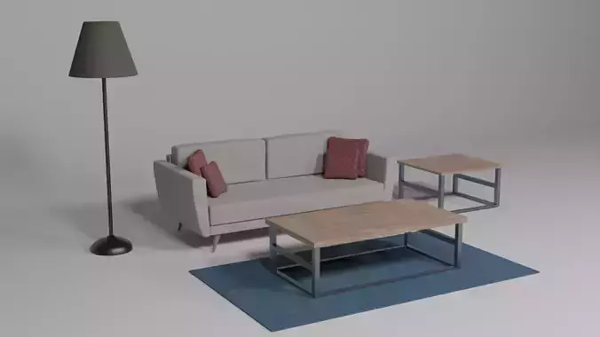 Low Poly Living Room Set