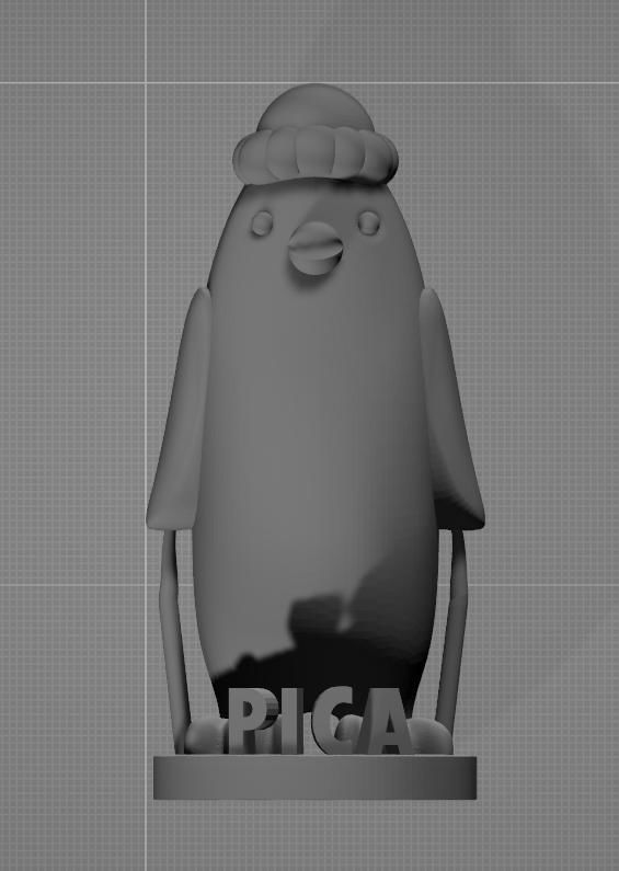 Mini-characters girl in cage 3D print model_13