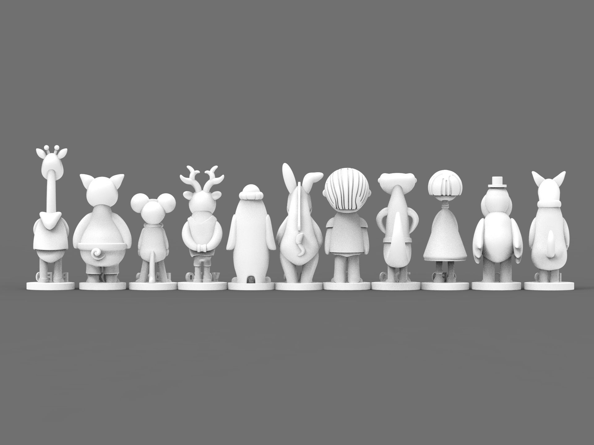 Mini-characters girl in cage 3D print model_1