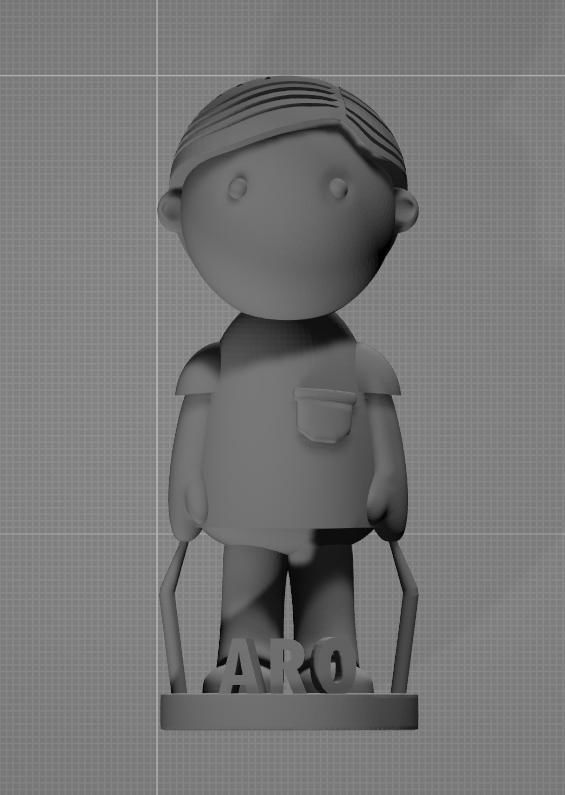 Mini-characters girl in cage 3D print model_11