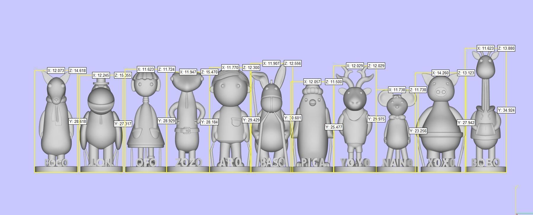 Mini-characters girl in cage 3D print model_3