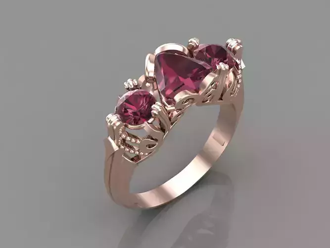 Women Ring With Stone Mix Model 3DM 9