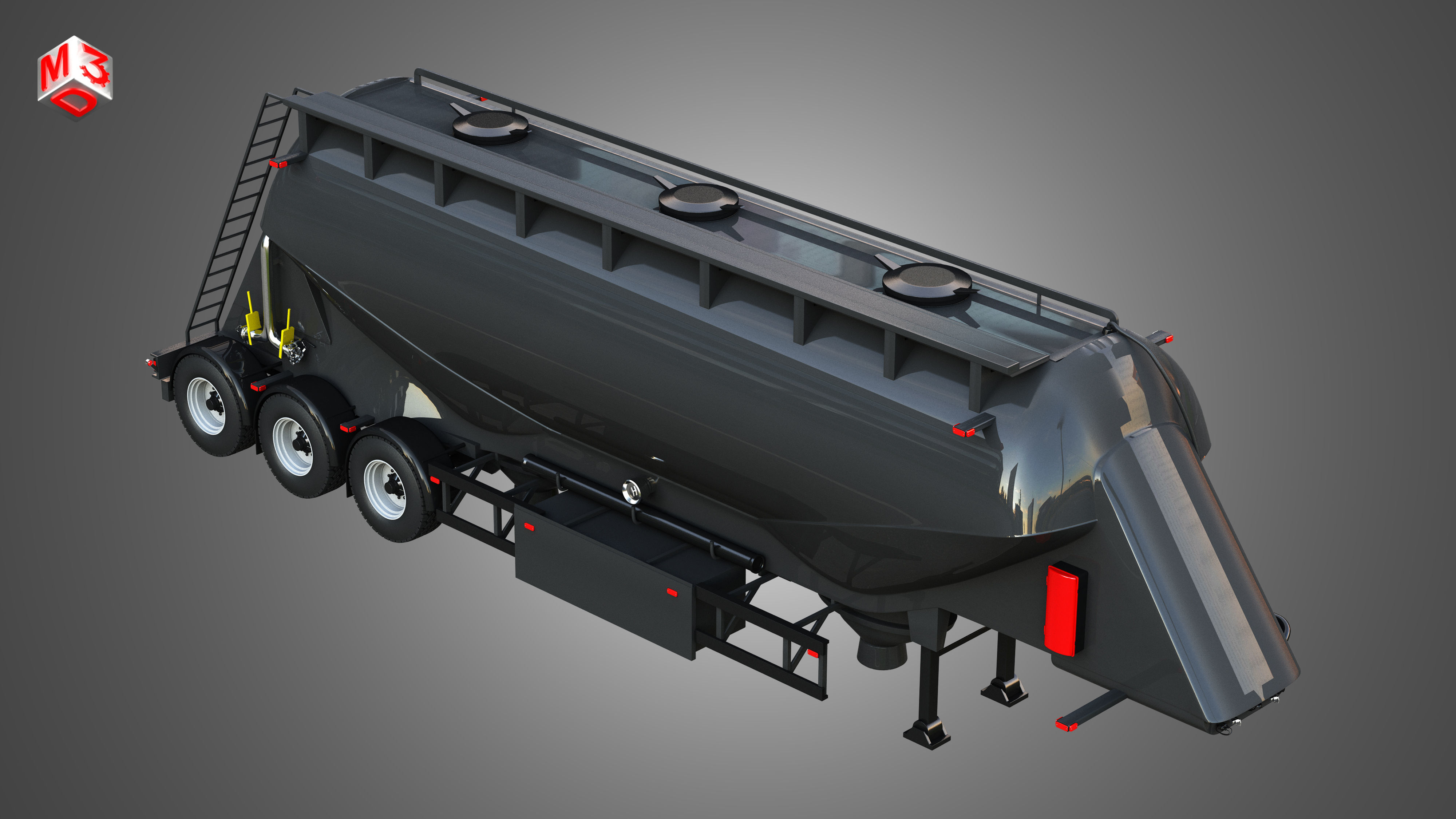 Feldbinder Silo Trailer 3D model_8