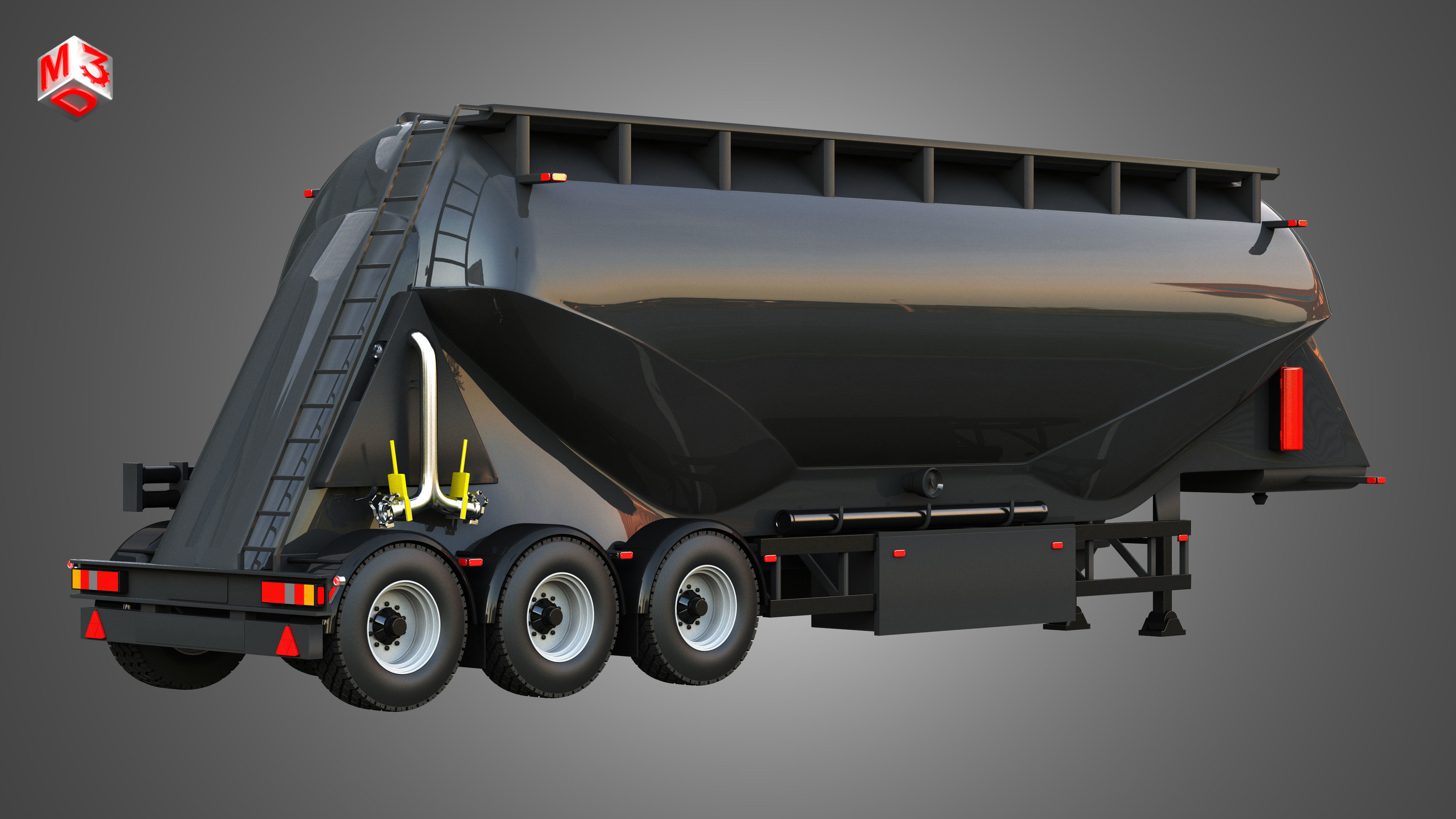 Feldbinder Silo Trailer 3D model_1
