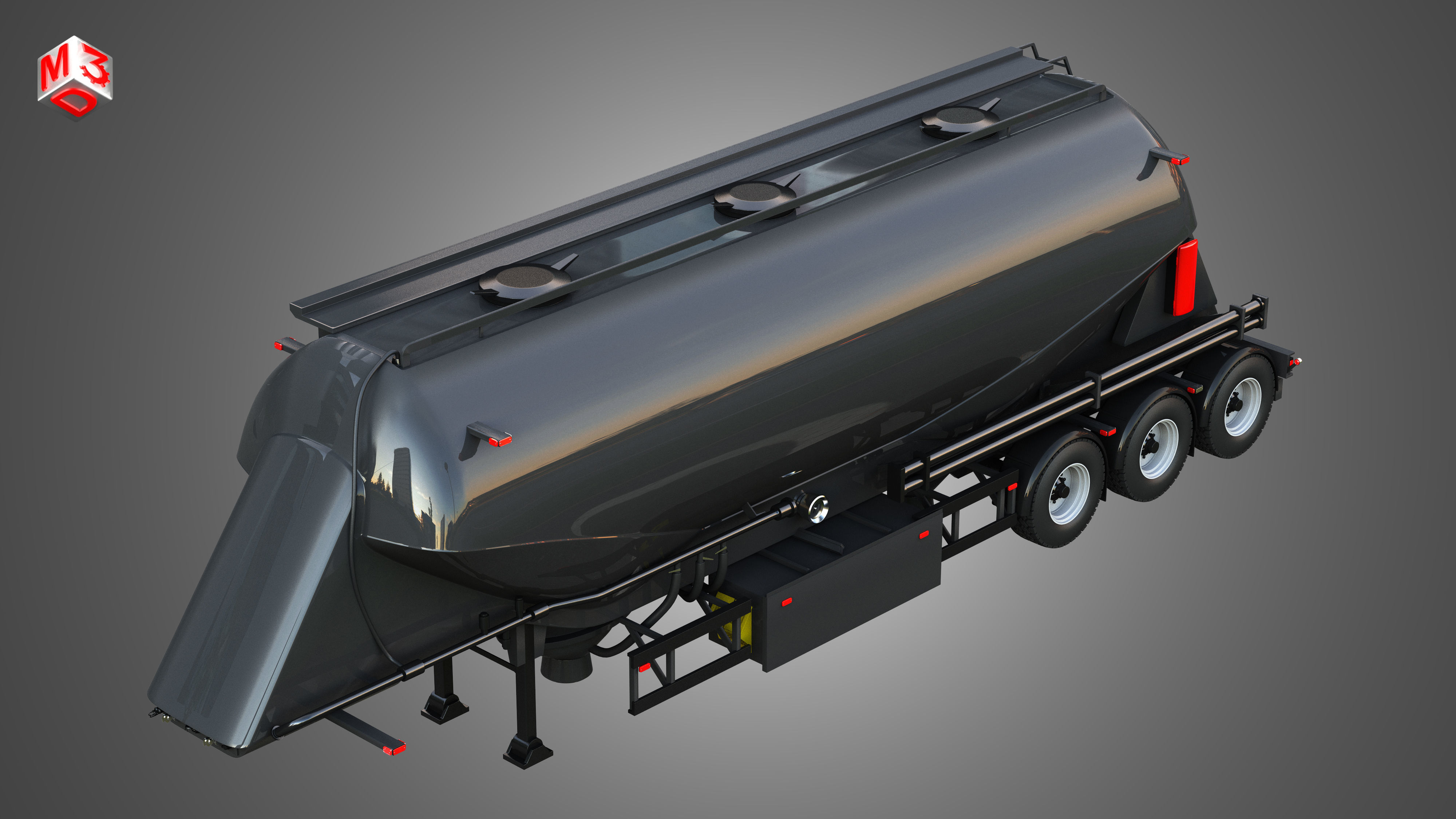 Feldbinder Silo Trailer 3D model_6