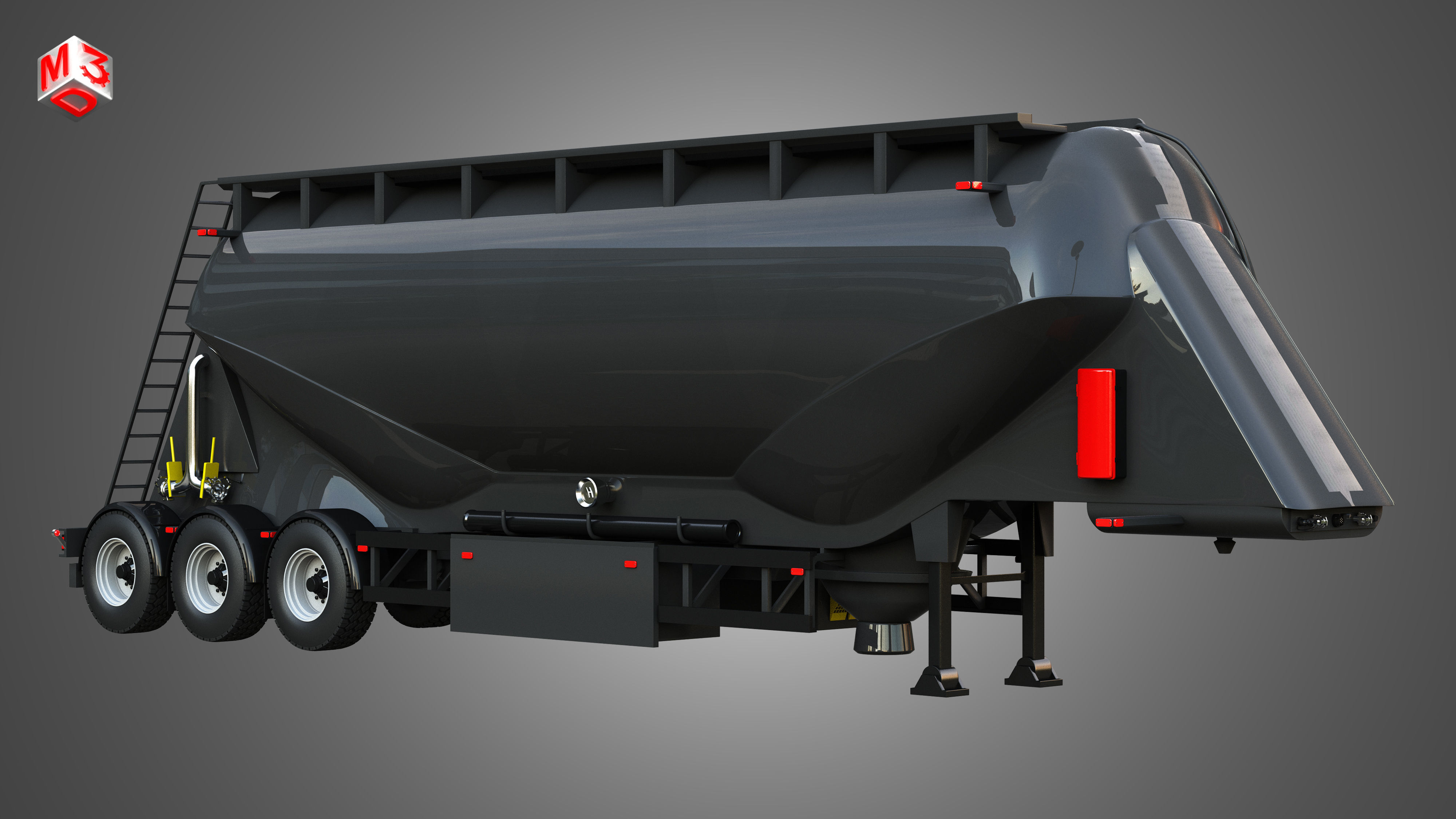 Feldbinder Silo Trailer 3D model_2