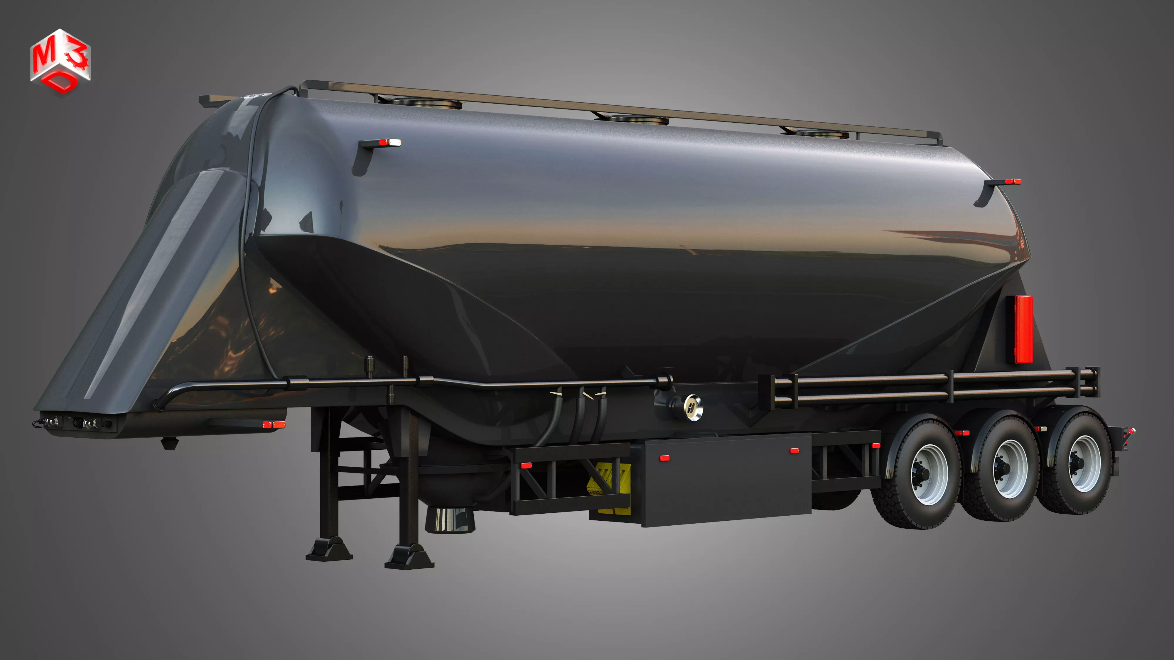 Feldbinder Silo Trailer 3D model_0