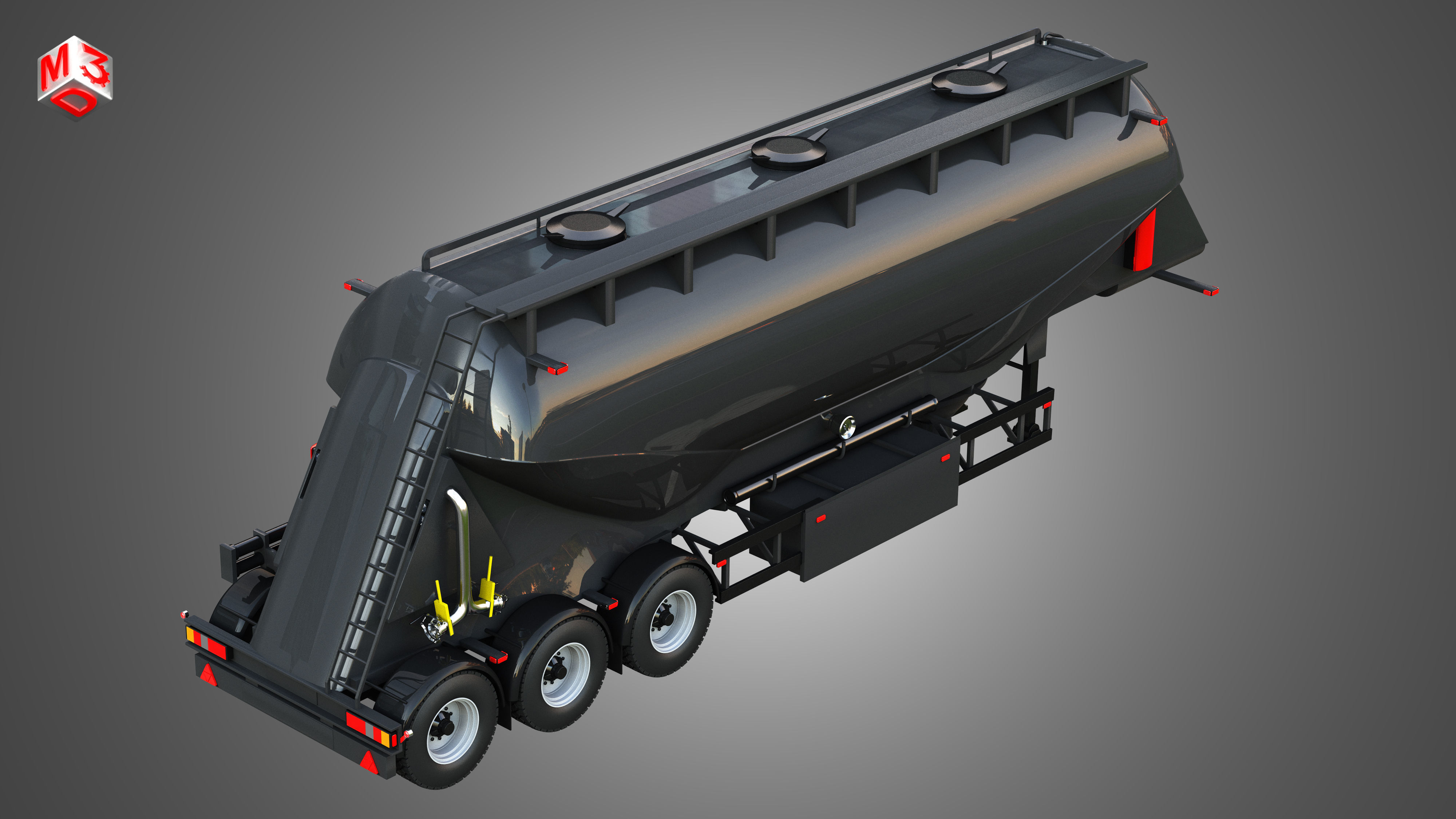 Feldbinder Silo Trailer 3D model_7