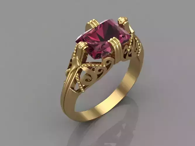 Women Ring With Stone Mix Model 3DM 8