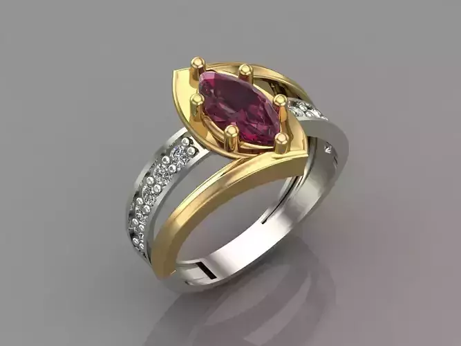Women Ring With Stone Mix Model 3DM 7