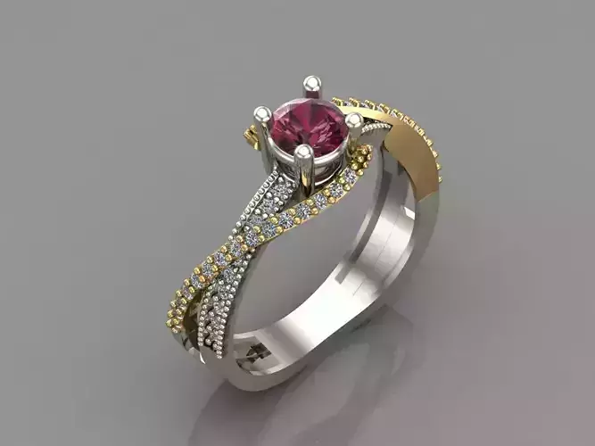 Women Ring With Stone Mix Model 3DM 6