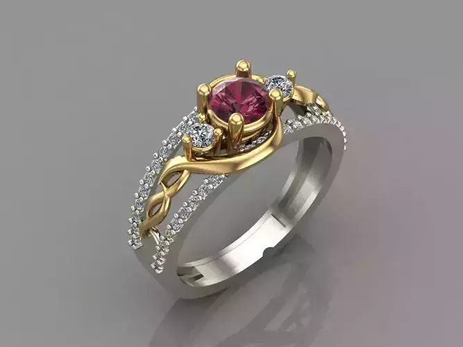 Women Ring With Stone Mix Model 3DM 5