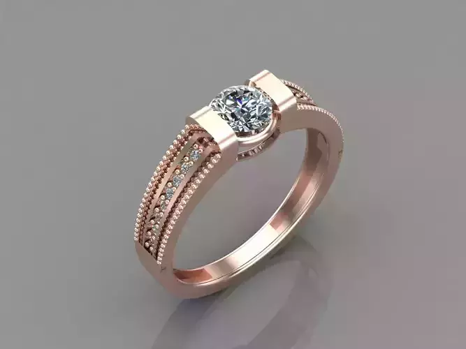 Women Ring With Stone Mix Model 3DM 4