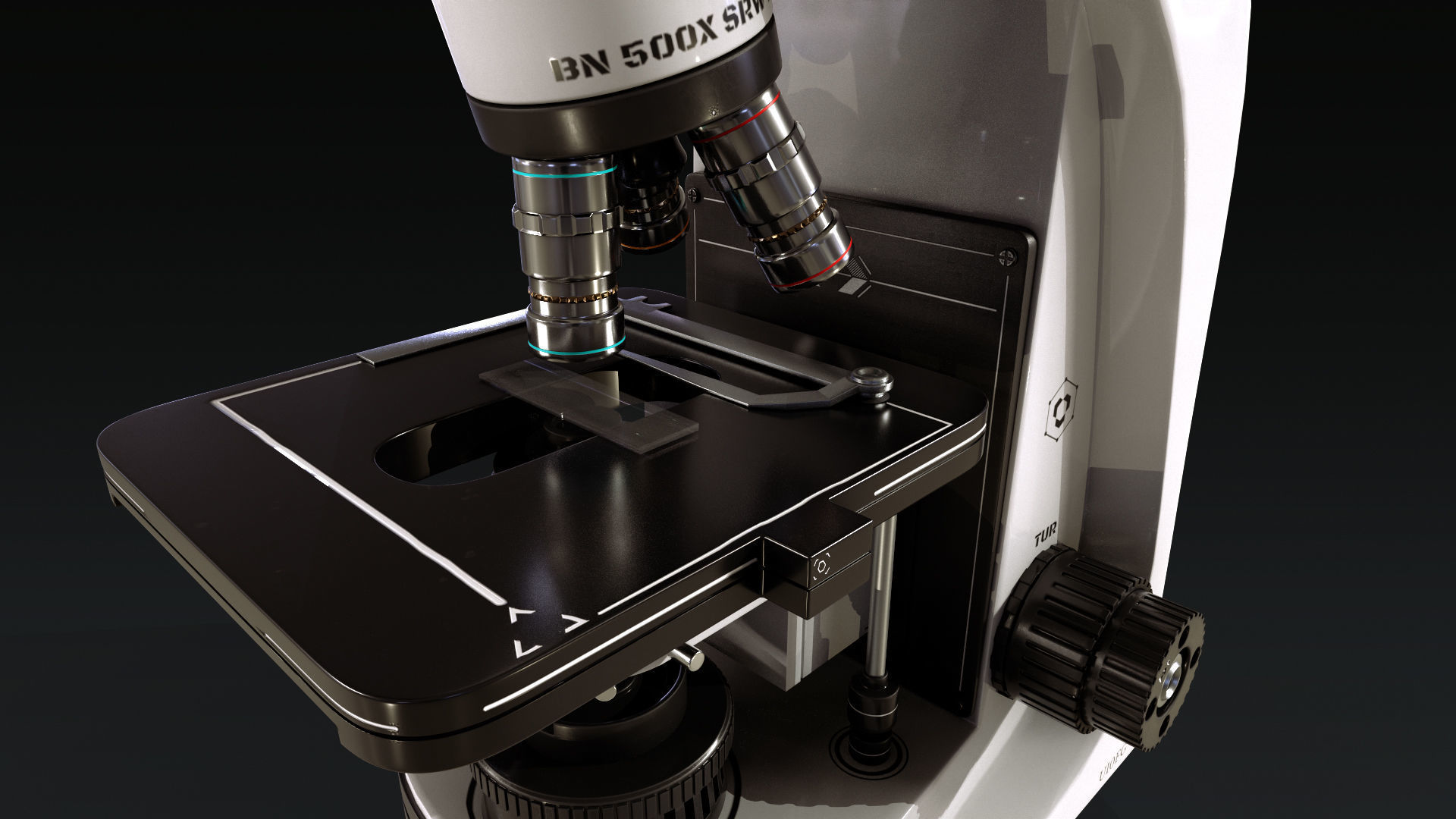 Microscope Low-poly 3D model_6