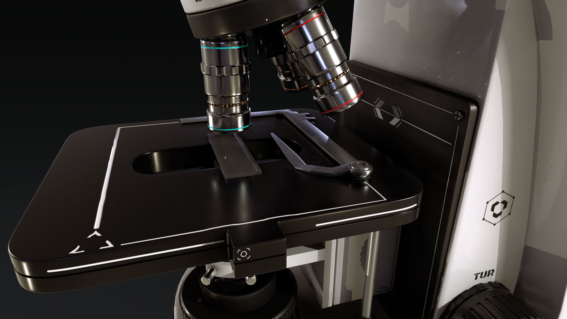 Microscope Low-poly 3D model_7