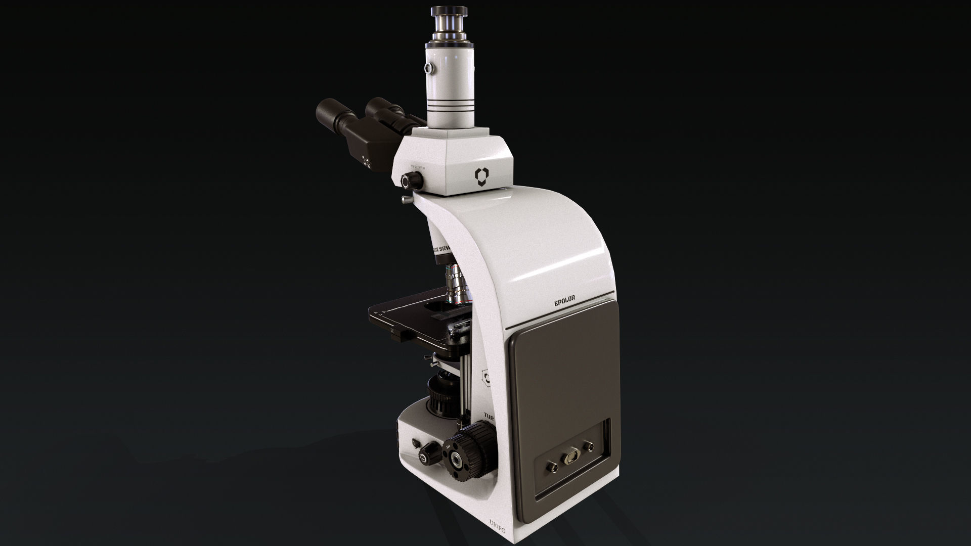 Microscope Low-poly 3D model_11