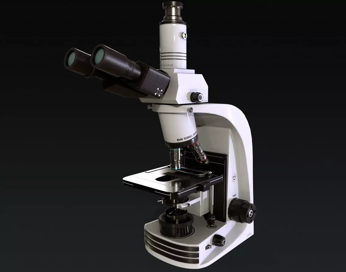 Microscope Low-poly 3D model_0