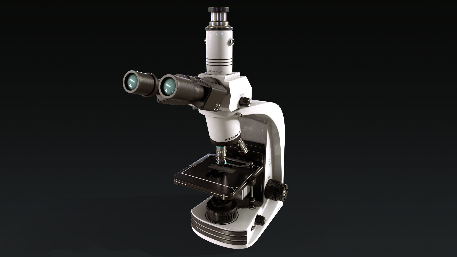 Microscope Low-poly 3D model_10