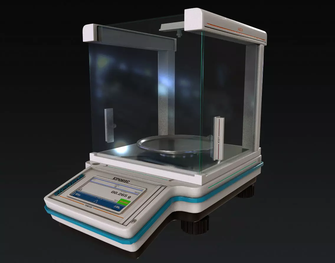 analytical balance Low-poly 3D model_0