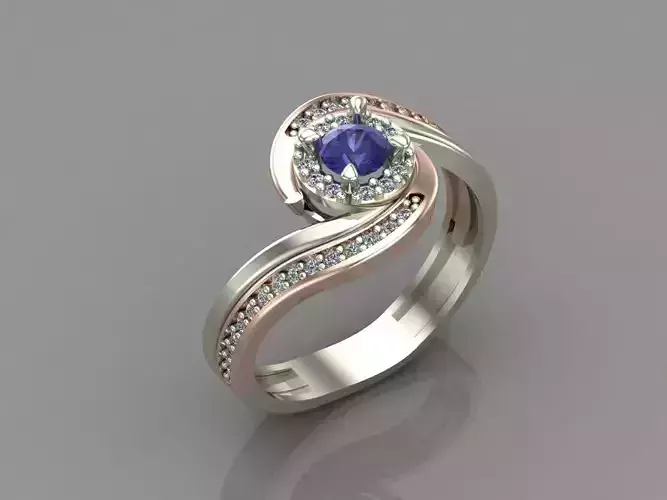 Women Ring With Stone Mix Model 3DM 1
