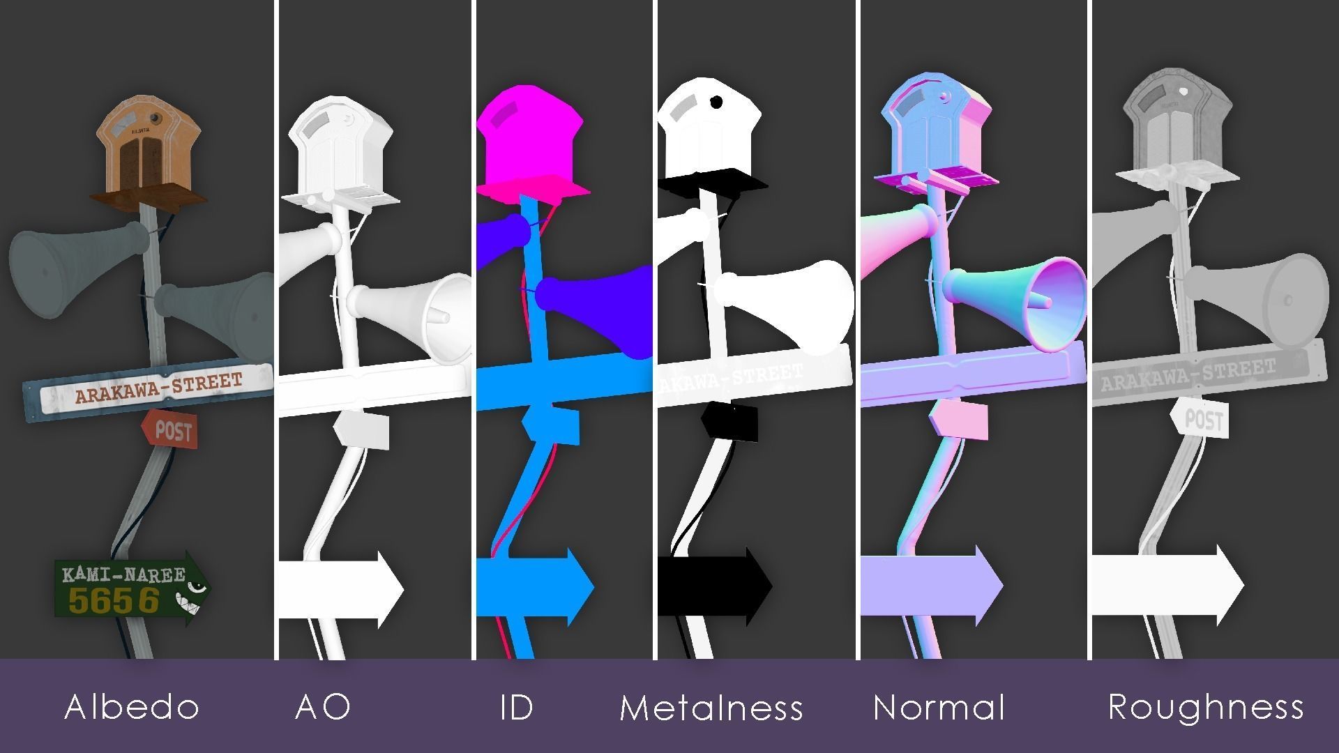 Road Sign - FULLMETAL Low-poly 3D model_3