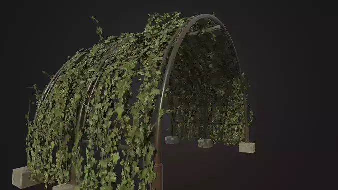 Trellis with ivy Low-poly 3D model