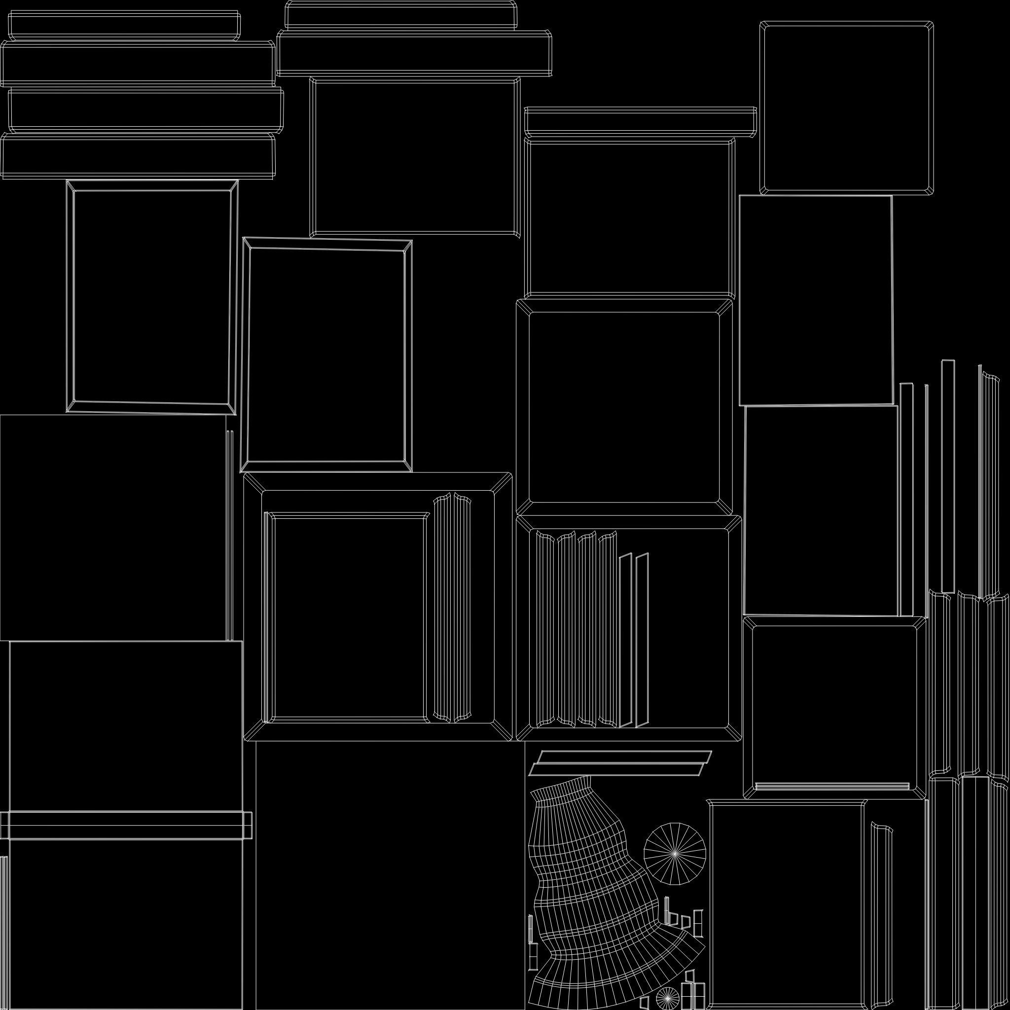 Old book stand Low-poly 3D model_6